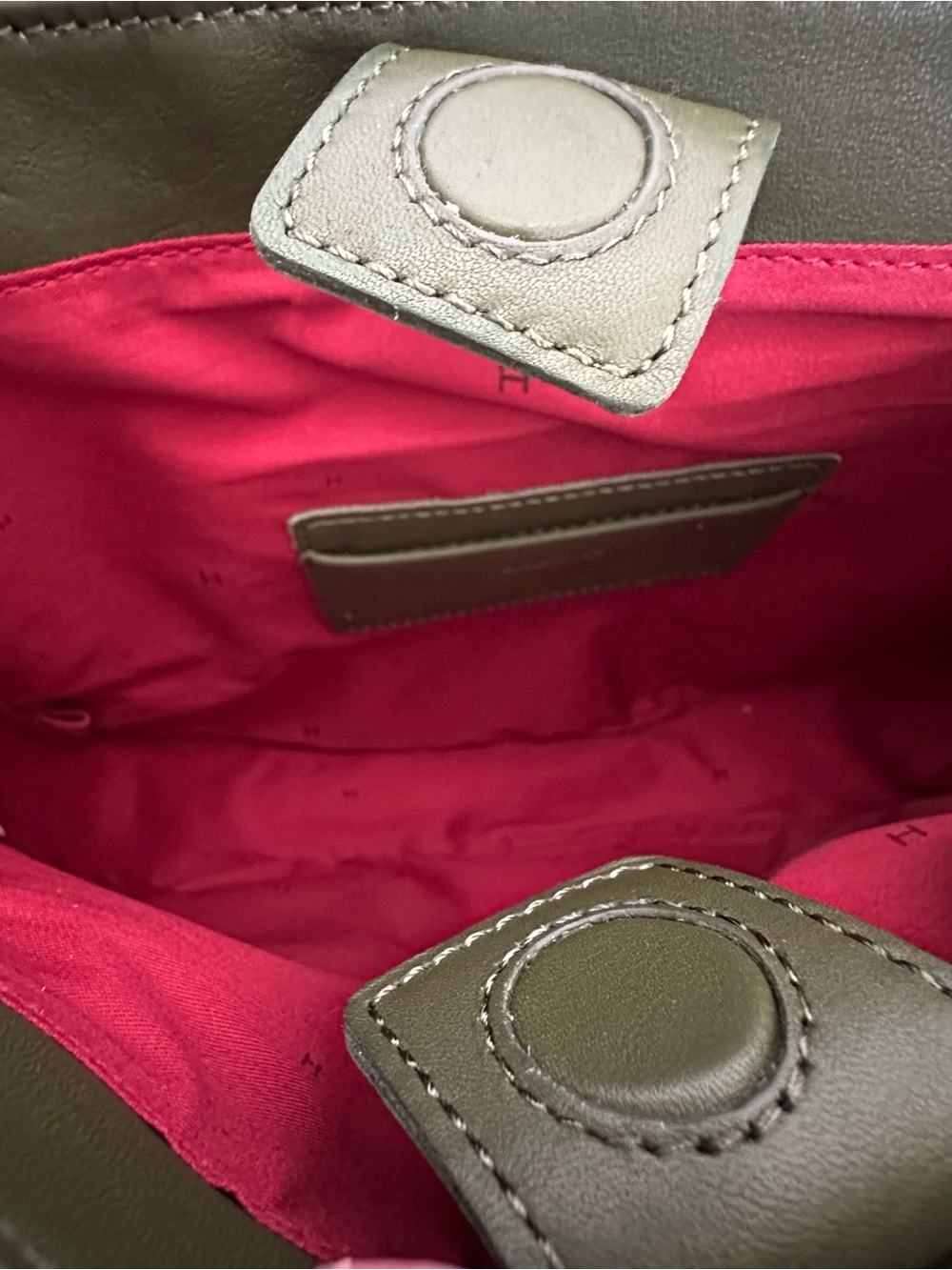Hammitt Olive Green Leather Studded Saddle Bag - Picture 5 of 8